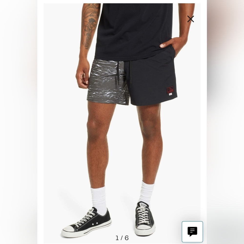 NWT Quicksilver × Stranger Things' 1986 Volley Swim Trunks in THE UPSIDE DOWN
